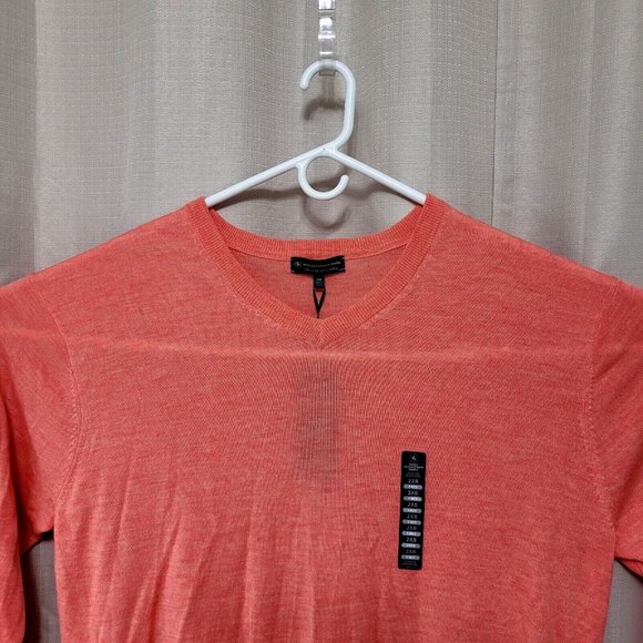 Hart Schaffner Marx Extra Fine Merino Wool Sweater Men's 2XB Coral Heather NWT - Picture 3 of 10